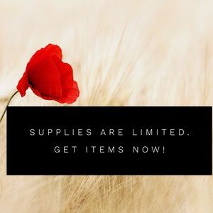 Items are selling fast.  Limited inventory.